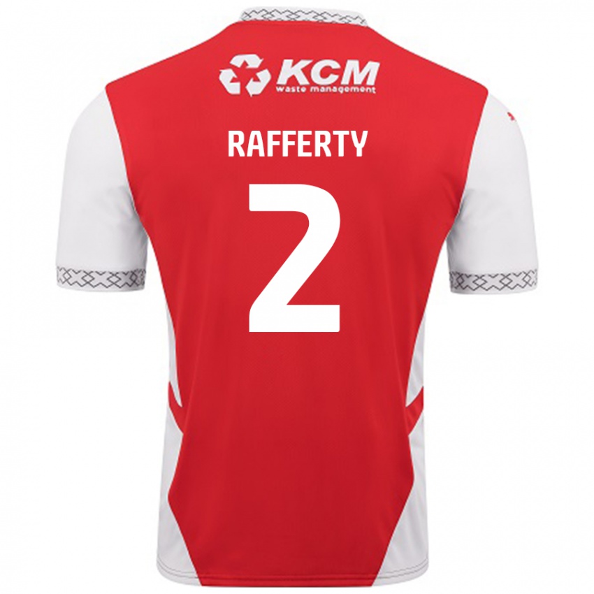 Niño Camiseta Joe Rafferty #2 Rojo Blanco 1ª Equipación 2024/25 La Camisa