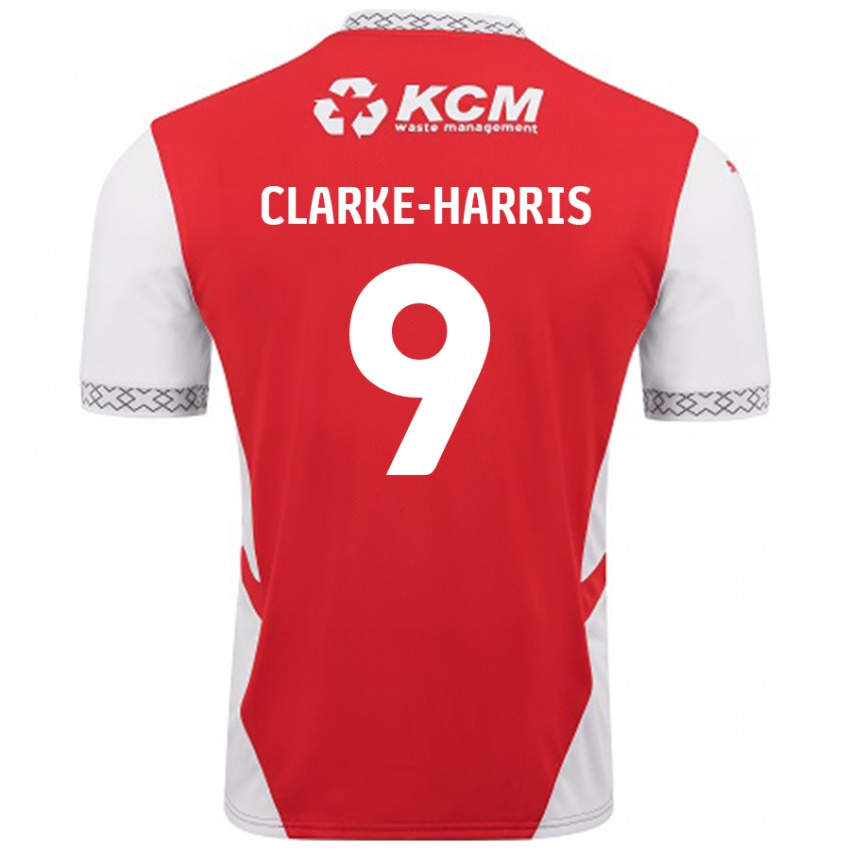 Niño Camiseta Jonson Clarke-Harris #9 Rojo Blanco 1ª Equipación 2024/25 La Camisa