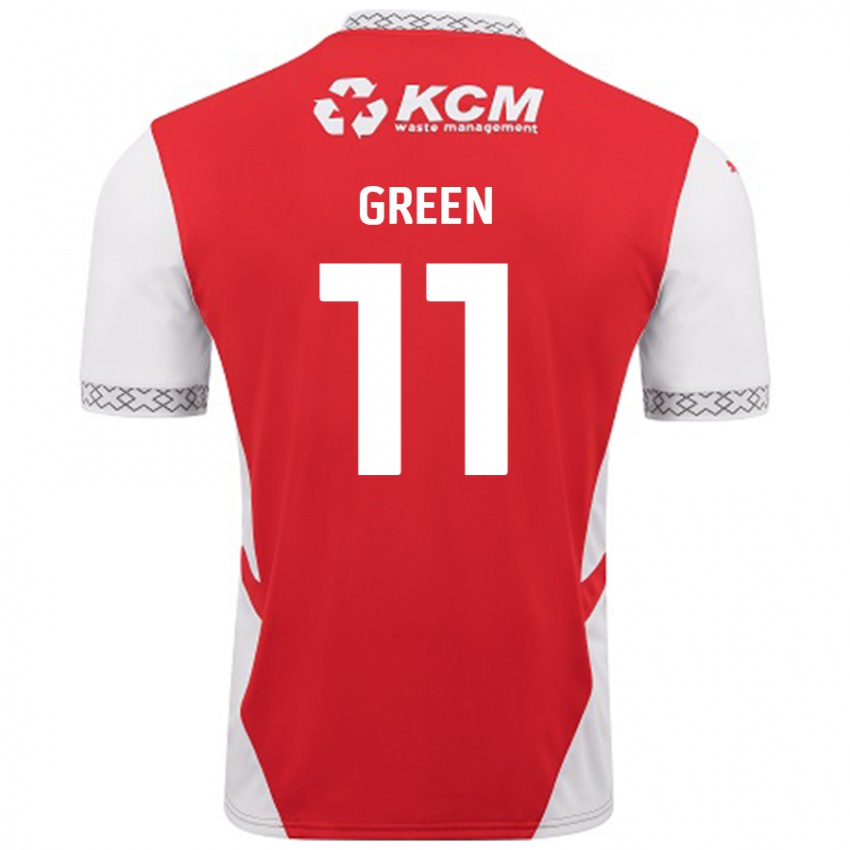 Niño Camiseta Andre Green #11 Rojo Blanco 1ª Equipación 2024/25 La Camisa