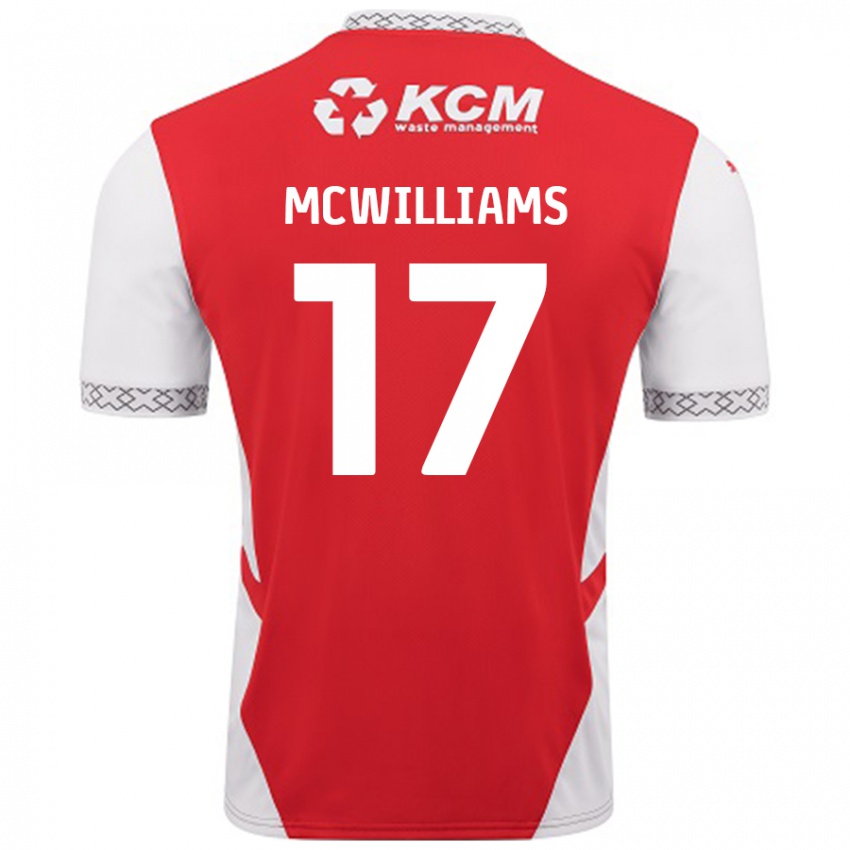 Niño Camiseta Shaun Mcwilliams #17 Rojo Blanco 1ª Equipación 2024/25 La Camisa