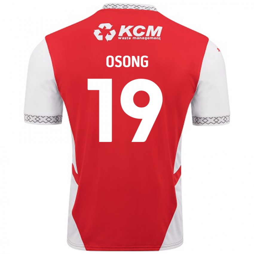 Niño Camiseta Detlef Esapa Osong #19 Rojo Blanco 1ª Equipación 2024/25 La Camisa