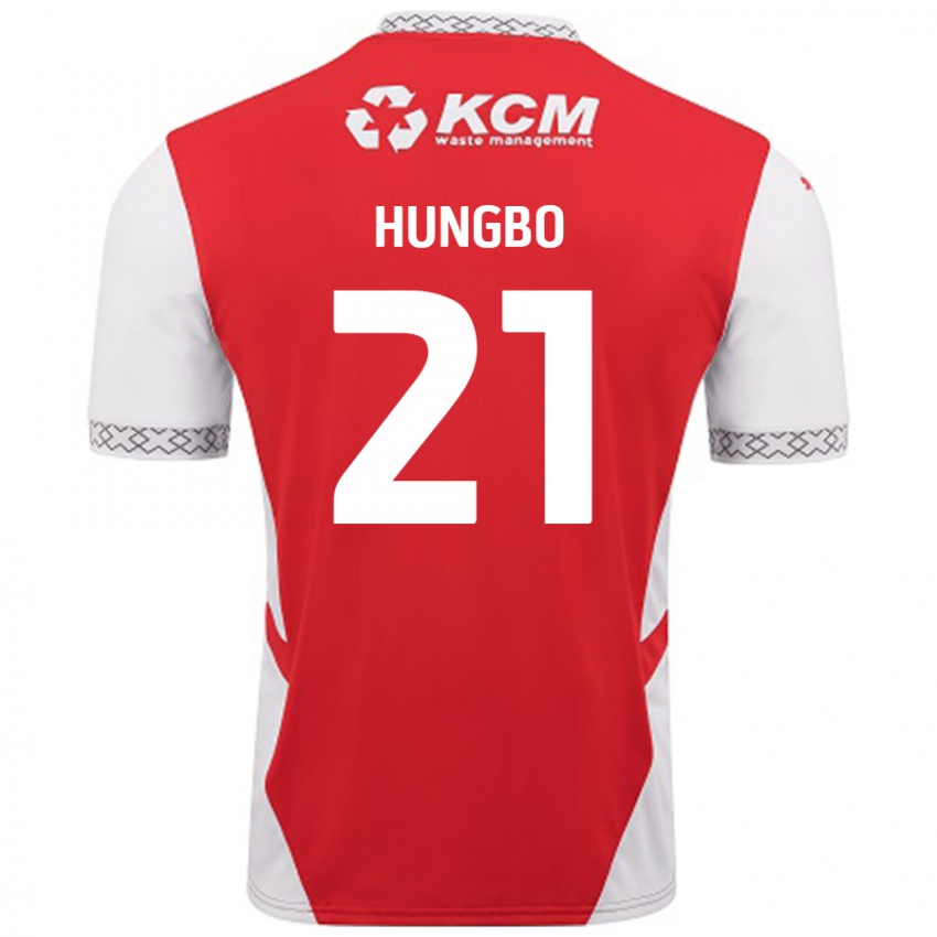 Niño Camiseta Joseph Hungbo #21 Rojo Blanco 1ª Equipación 2024/25 La Camisa