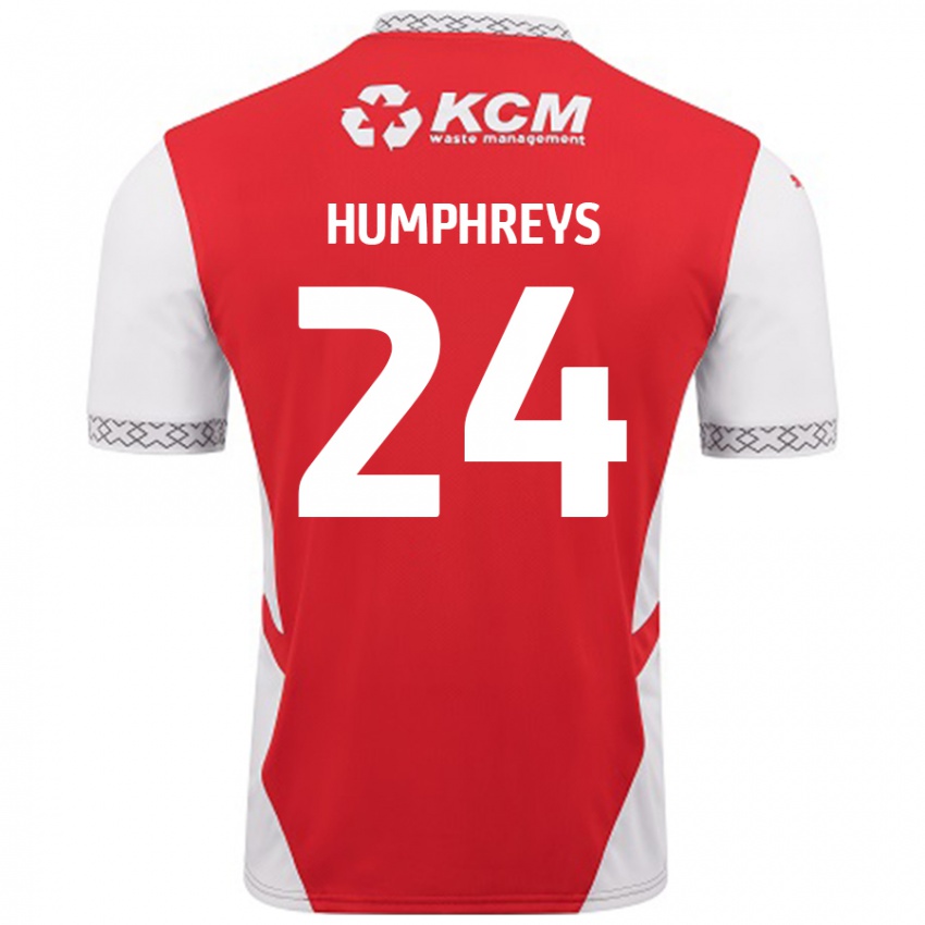 Niño Camiseta Cameron Humphreys #24 Rojo Blanco 1ª Equipación 2024/25 La Camisa