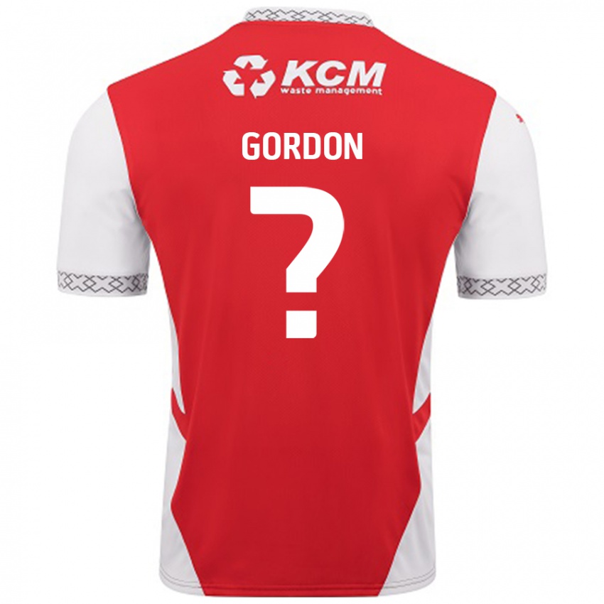 Niño Camiseta Owain Gordon #0 Rojo Blanco 1ª Equipación 2024/25 La Camisa