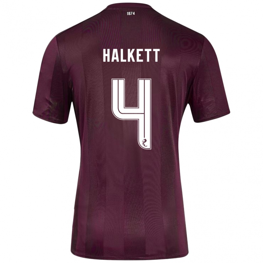 Niño Camiseta Craig Halkett #4 Borgoña 1ª Equipación 2024/25 La Camisa