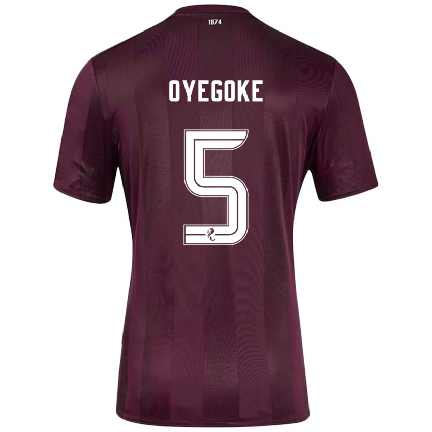 Niño Camiseta Daniel Oyegoke #5 Borgoña 1ª Equipación 2024/25 La Camisa