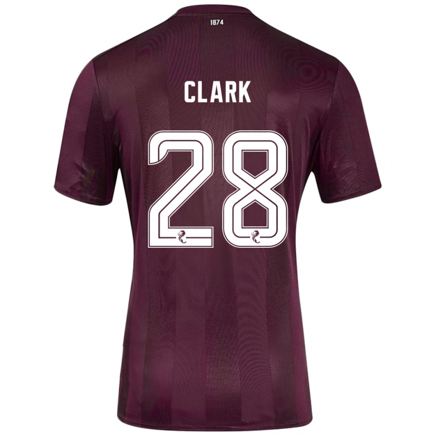 Niño Camiseta Zander Clark #28 Borgoña 1ª Equipación 2024/25 La Camisa