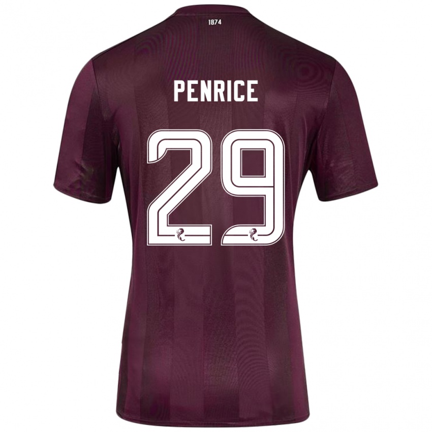 Niño Camiseta James Penrice #29 Borgoña 1ª Equipación 2024/25 La Camisa