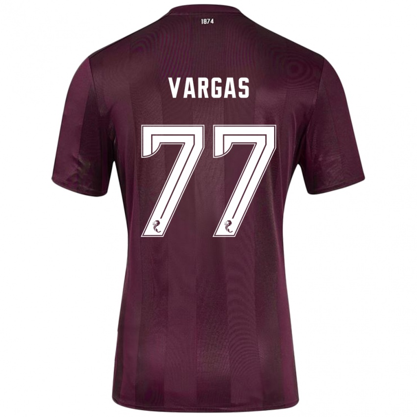 Niño Camiseta Kenneth Vargas #77 Borgoña 1ª Equipación 2024/25 La Camisa