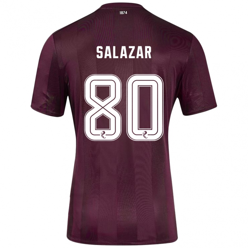 Niño Camiseta Andrés Salazar #80 Borgoña 1ª Equipación 2024/25 La Camisa