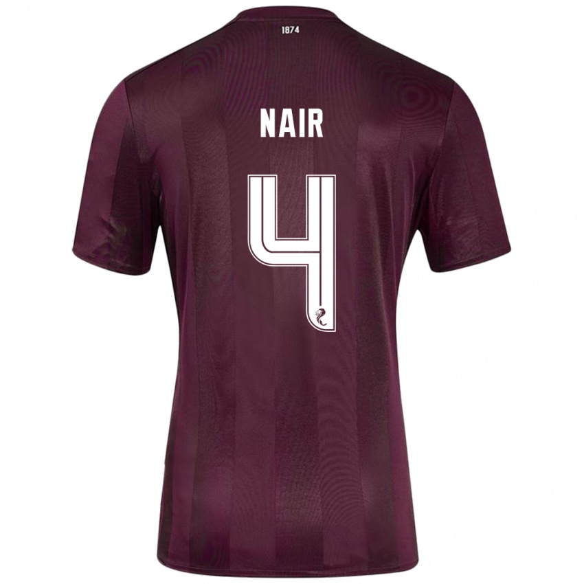 Niño Camiseta Kenzi Nair #4 Borgoña 1ª Equipación 2024/25 La Camisa