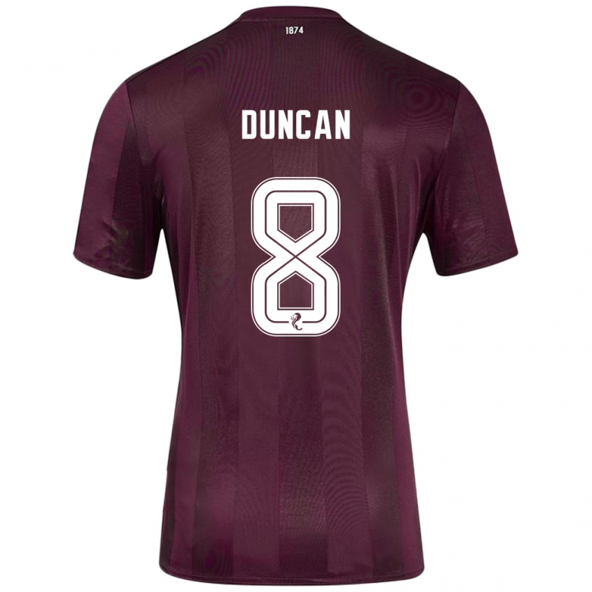 Niño Camiseta Ryan Duncan #8 Borgoña 1ª Equipación 2024/25 La Camisa