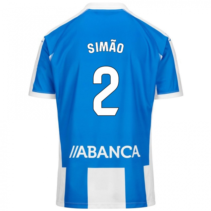 Niño Camiseta Iano Simão #2 Azul Blanco 1ª Equipación 2024/25 La Camisa