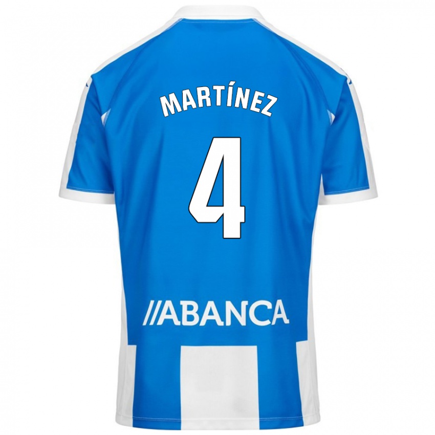 Niño Camiseta Pablo Martínez #4 Azul Blanco 1ª Equipación 2024/25 La Camisa