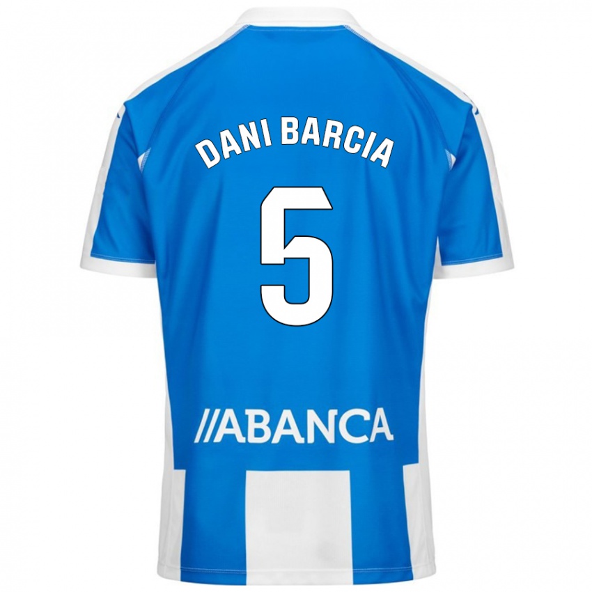 Niño Camiseta Dani Barcia #5 Azul Blanco 1ª Equipación 2024/25 La Camisa