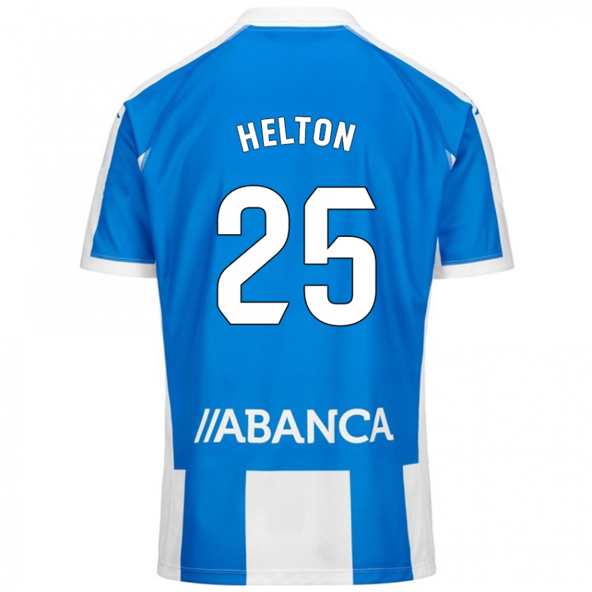 Niño Camiseta Helton Leite #25 Azul Blanco 1ª Equipación 2024/25 La Camisa