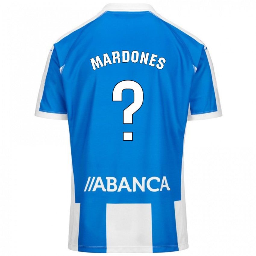 Niño Camiseta Alvaro Mardones #0 Azul Blanco 1ª Equipación 2024/25 La Camisa