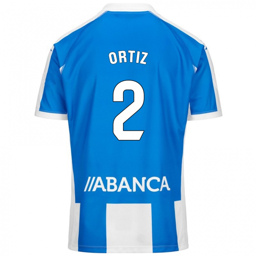 Niño Camiseta Samara Ortiz #2 Azul Blanco 1ª Equipación 2024/25 La Camisa