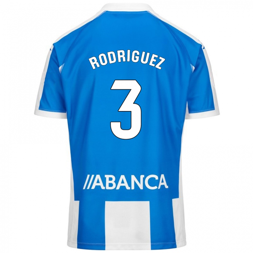 Niño Camiseta Clara Rodríguez #3 Azul Blanco 1ª Equipación 2024/25 La Camisa