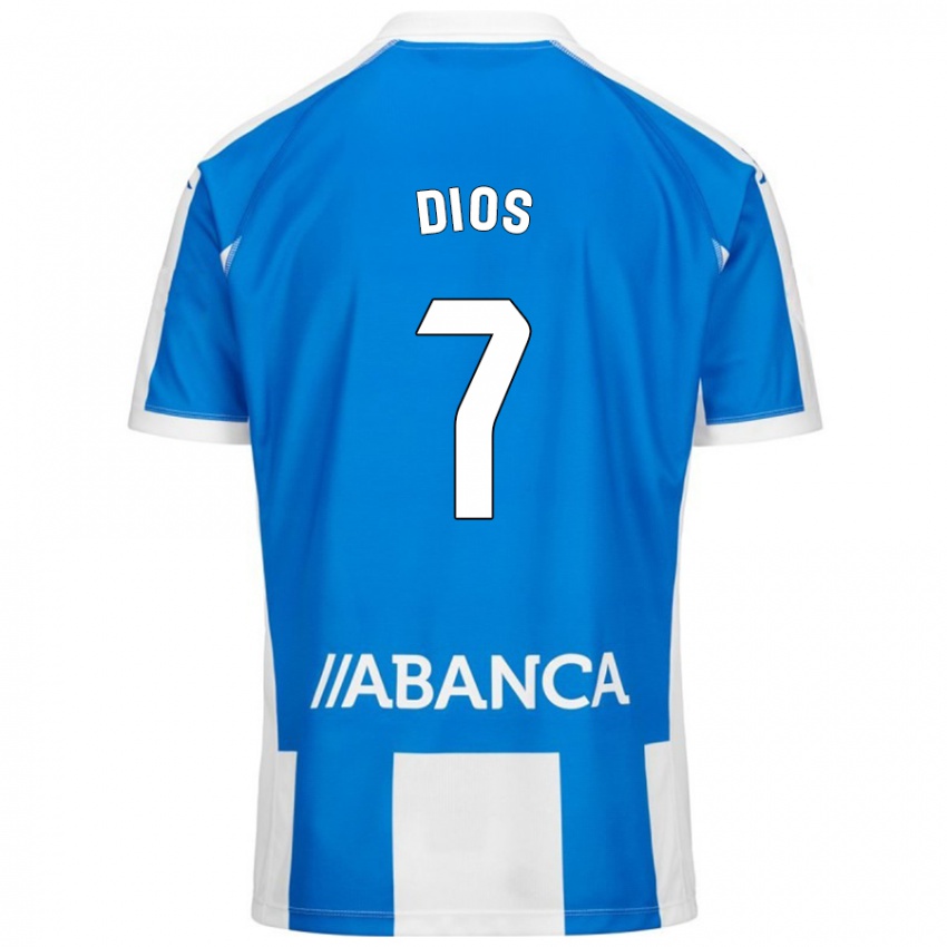 Niño Camiseta Eva Dios #7 Azul Blanco 1ª Equipación 2024/25 La Camisa