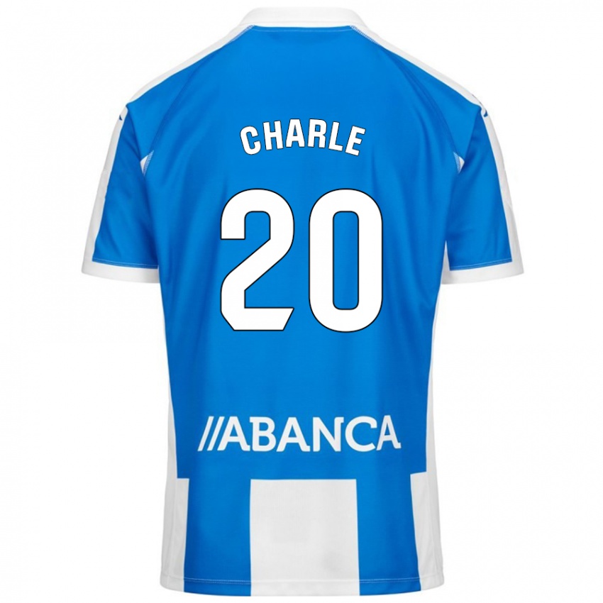 Niño Camiseta Marta Charle #20 Azul Blanco 1ª Equipación 2024/25 La Camisa