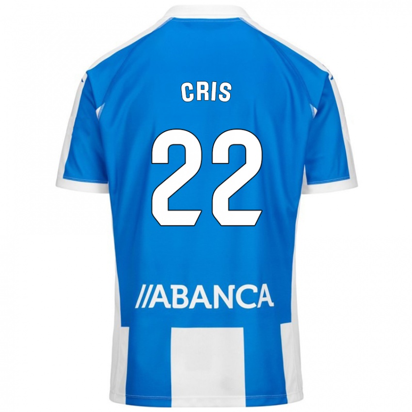 Niño Camiseta Cris #22 Azul Blanco 1ª Equipación 2024/25 La Camisa