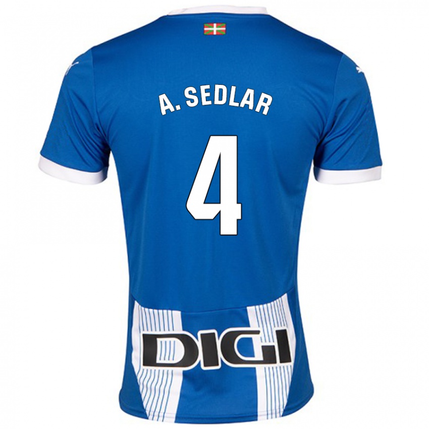 Niño Camiseta Aleksandar Sedlar #4 Azul 1ª Equipación 2024/25 La Camisa