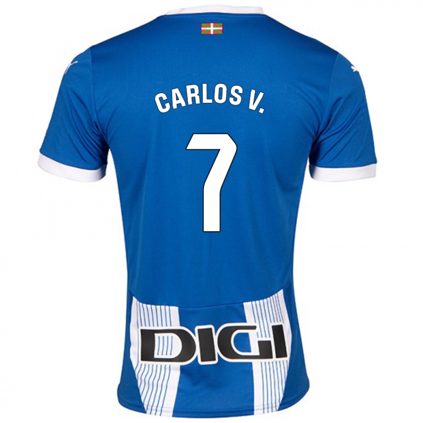 Niño Camiseta Carlos Vicente #7 Azul 1ª Equipación 2024/25 La Camisa