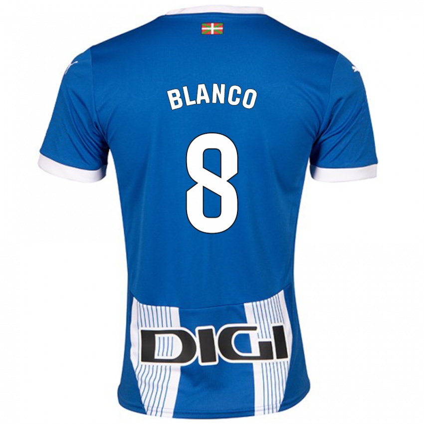 Niño Camiseta Antonio Blanco #8 Azul 1ª Equipación 2024/25 La Camisa