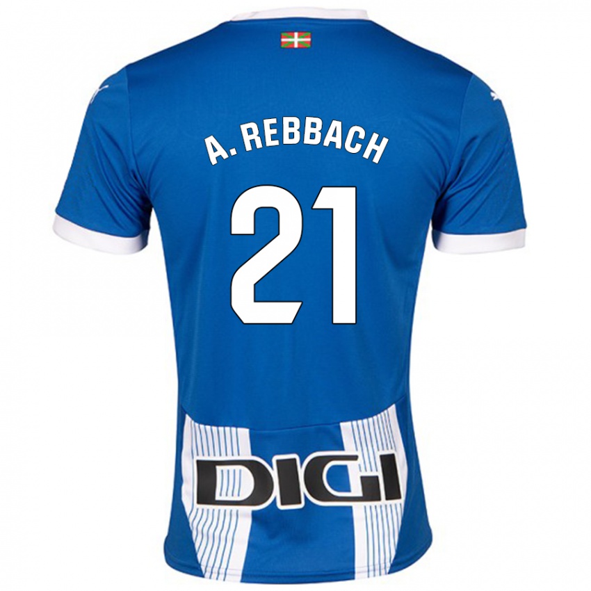 Niño Camiseta Abde Rebbach #21 Azul 1ª Equipación 2024/25 La Camisa