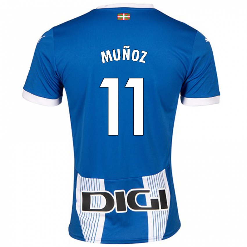 Niño Camiseta Egoitz Muñoz #11 Azul 1ª Equipación 2024/25 La Camisa