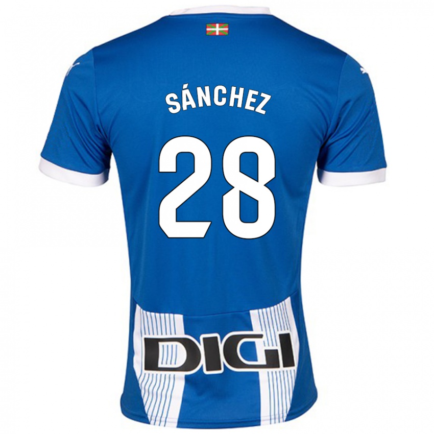 Niño Camiseta Ander Sánchez #28 Azul 1ª Equipación 2024/25 La Camisa