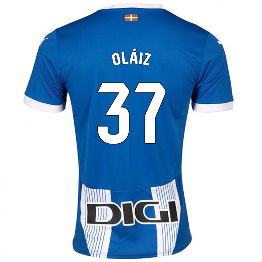 Niño Camiseta Xanet Oláiz #37 Azul 1ª Equipación 2024/25 La Camisa