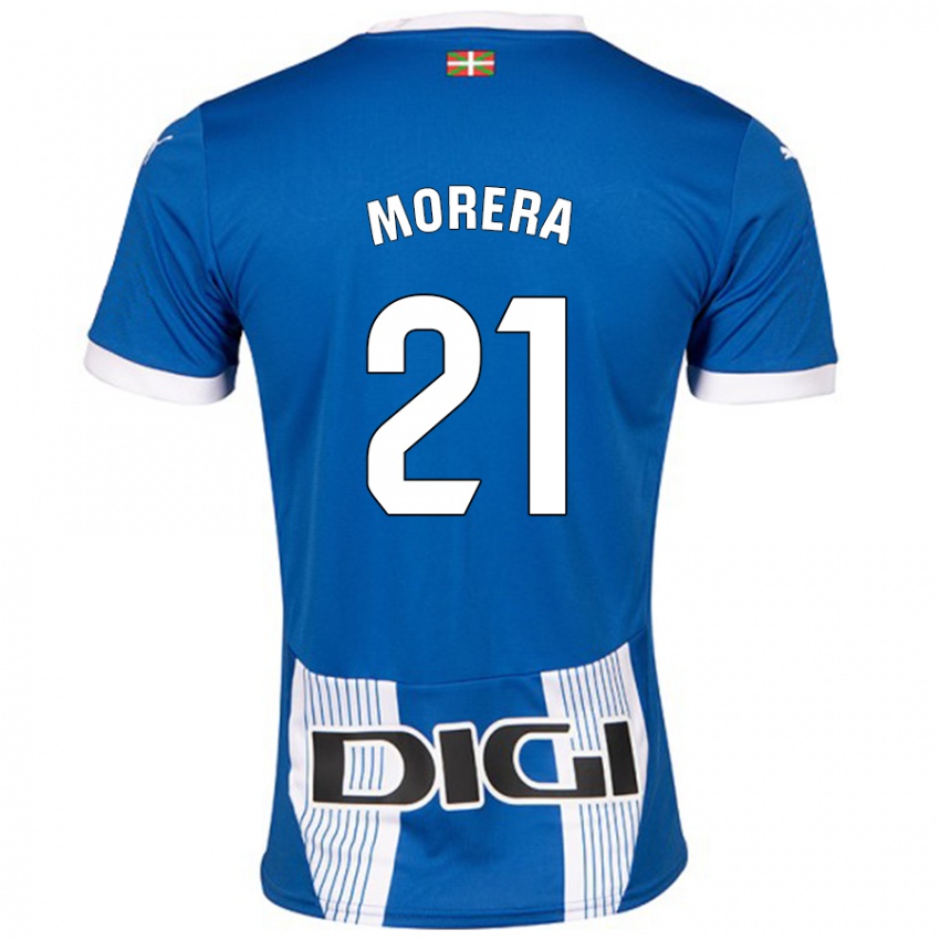 Niño Camiseta Carla Morera #21 Azul 1ª Equipación 2024/25 La Camisa