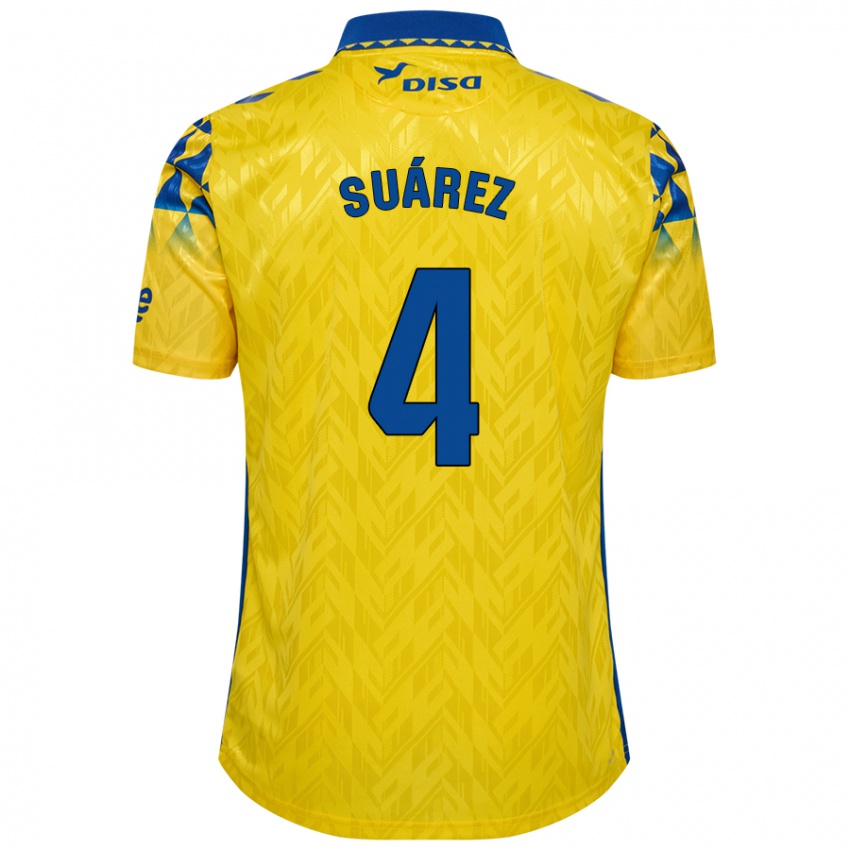 Niño Camiseta Alex Suárez #4 Amarillo Azul 1ª Equipación 2024/25 La Camisa