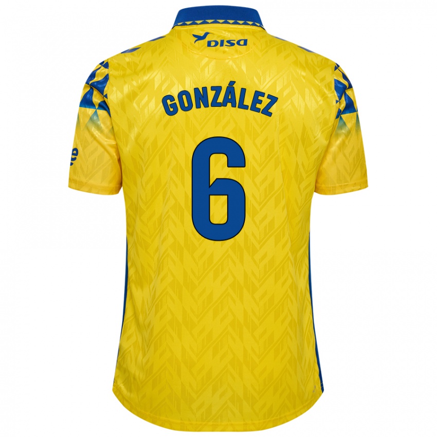 Niño Camiseta Fabio González #6 Amarillo Azul 1ª Equipación 2024/25 La Camisa