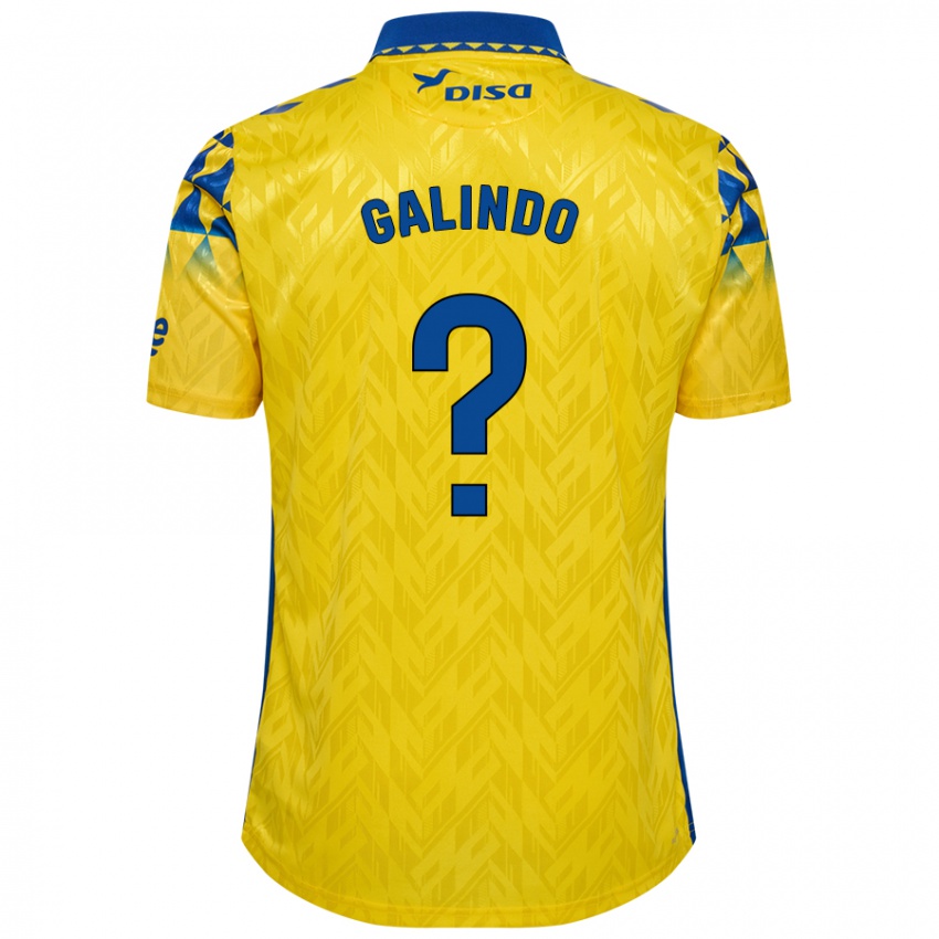 Niño Camiseta Cristian Galindo #0 Amarillo Azul 1ª Equipación 2024/25 La Camisa