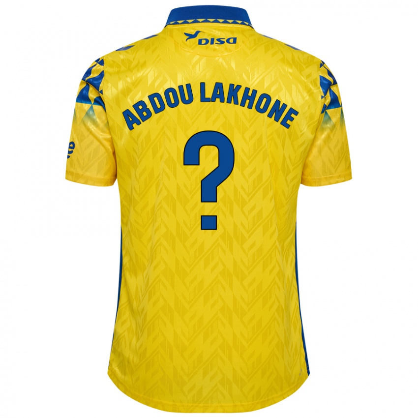 Niño Camiseta Pape Abdou Lakhone #0 Amarillo Azul 1ª Equipación 2024/25 La Camisa