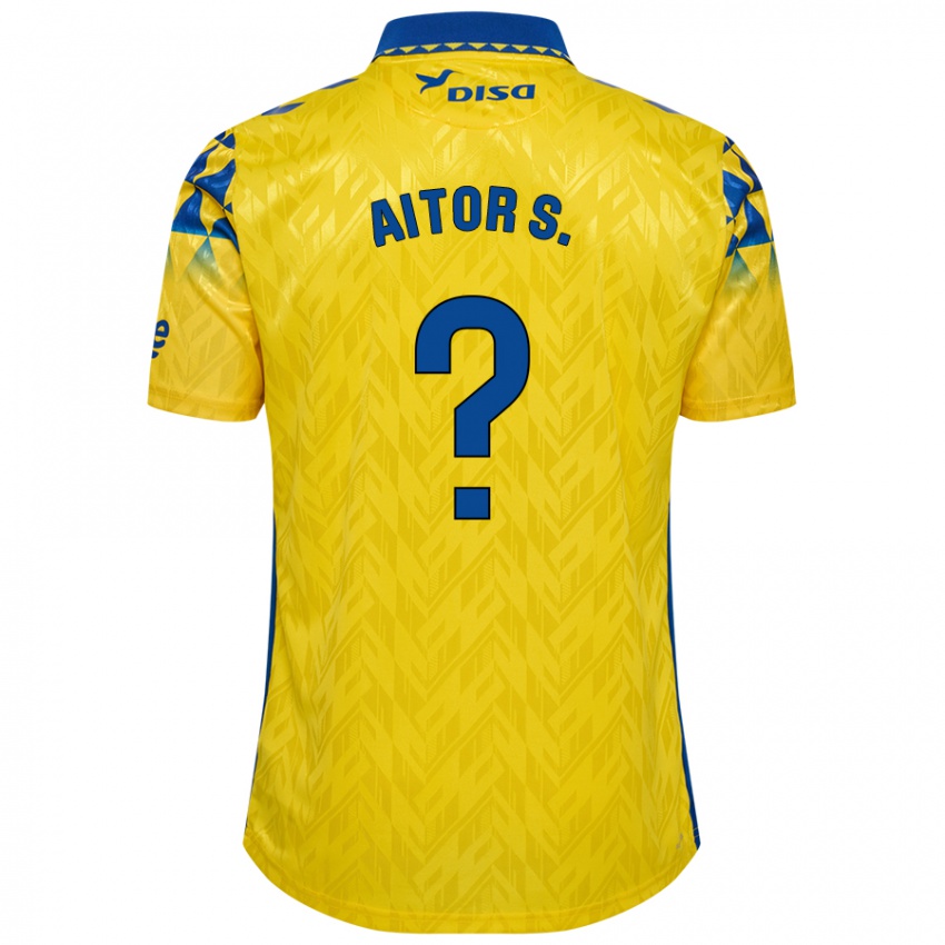 Niño Camiseta Aitor Sánchez #0 Amarillo Azul 1ª Equipación 2024/25 La Camisa