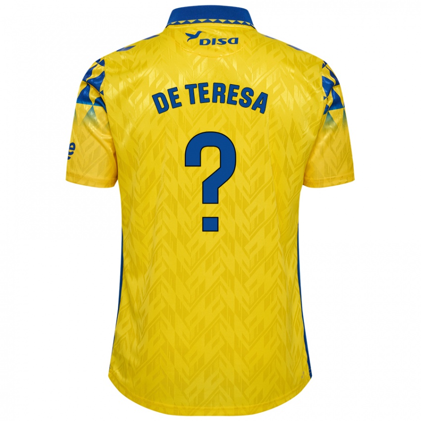 Niño Camiseta Emilio De Teresa #0 Amarillo Azul 1ª Equipación 2024/25 La Camisa