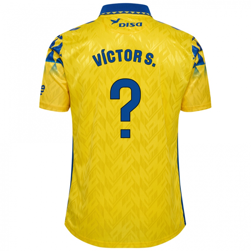 Niño Camiseta Víctor Sánchez #0 Amarillo Azul 1ª Equipación 2024/25 La Camisa