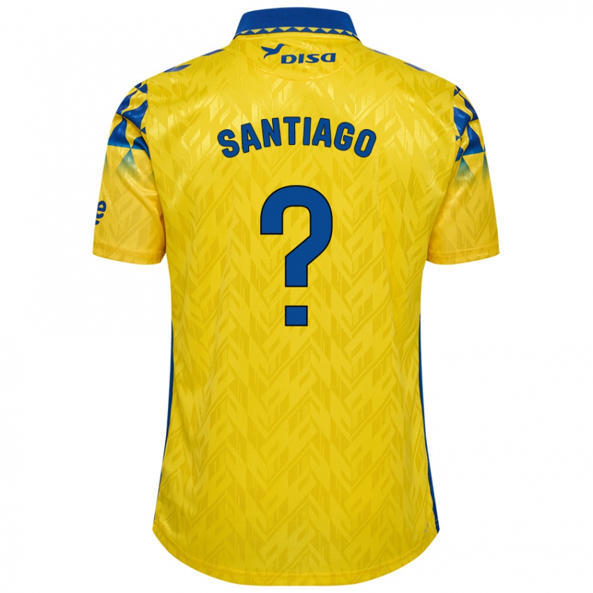 Niño Camiseta Eduardo Santiago #0 Amarillo Azul 1ª Equipación 2024/25 La Camisa