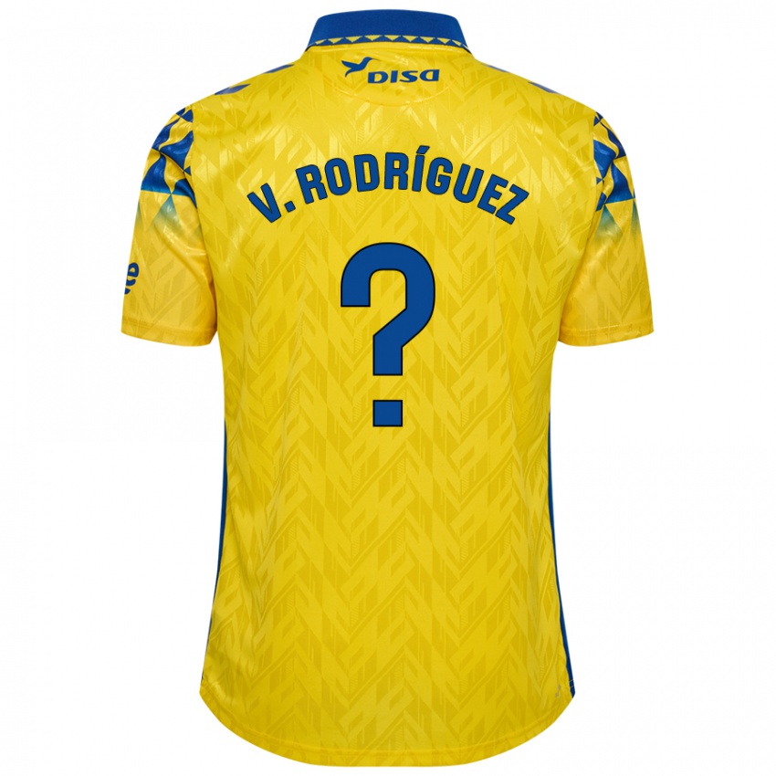 Niño Camiseta Carlos Vicente Rodríguez #0 Amarillo Azul 1ª Equipación 2024/25 La Camisa