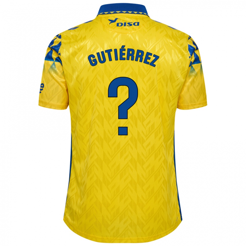 Niño Camiseta Marco Gutiérrez #0 Amarillo Azul 1ª Equipación 2024/25 La Camisa