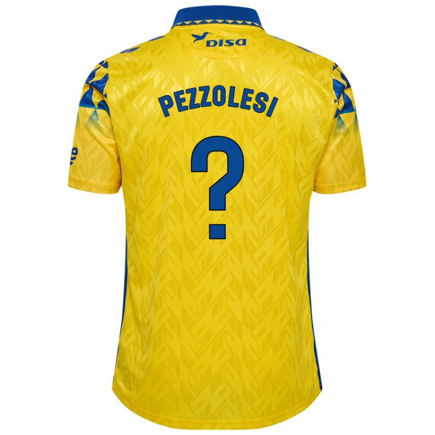 Niño Camiseta Valentín Pezzolesi #0 Amarillo Azul 1ª Equipación 2024/25 La Camisa