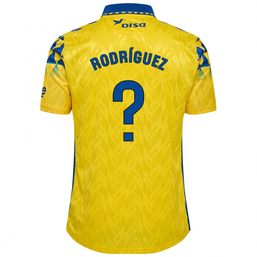 Niño Camiseta David Rodríguez #0 Amarillo Azul 1ª Equipación 2024/25 La Camisa