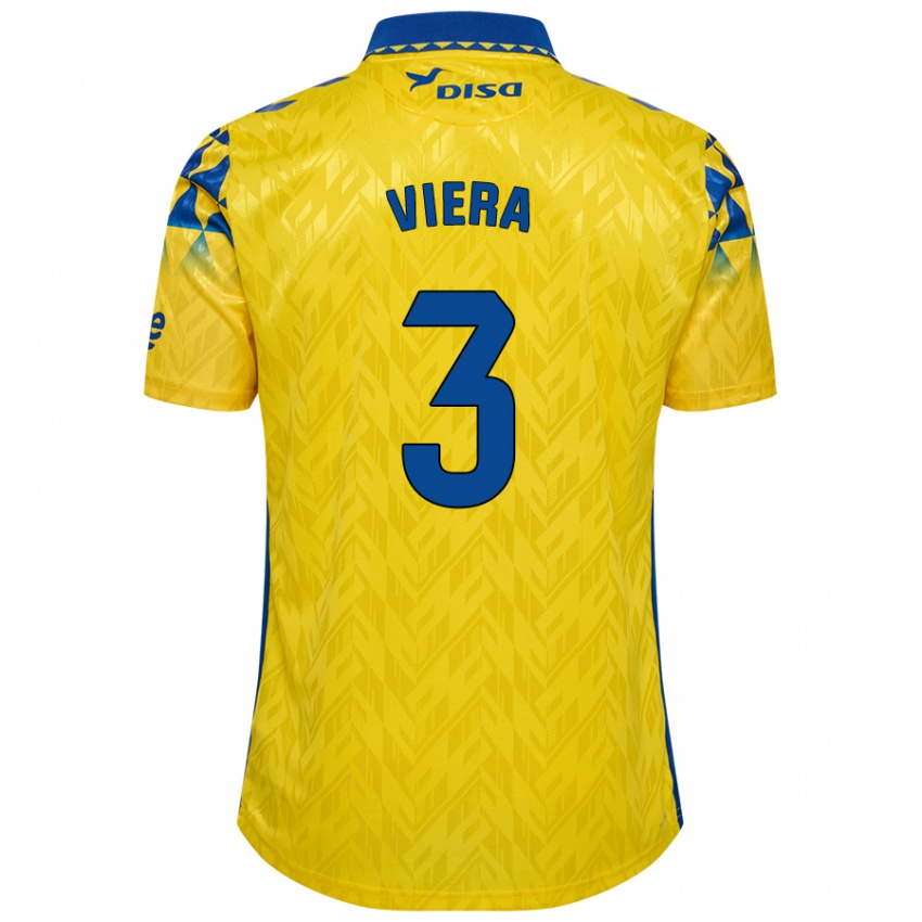 Niño Camiseta Óliver Viera #3 Amarillo Azul 1ª Equipación 2024/25 La Camisa