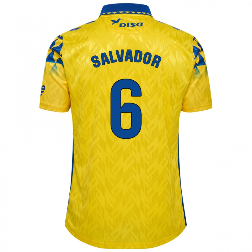 Niño Camiseta Pol Salvador #6 Amarillo Azul 1ª Equipación 2024/25 La Camisa