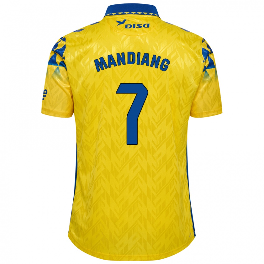 Niño Camiseta Saliou Mandiang #7 Amarillo Azul 1ª Equipación 2024/25 La Camisa