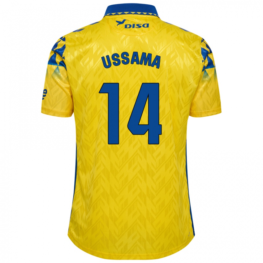 Niño Camiseta Ussama #14 Amarillo Azul 1ª Equipación 2024/25 La Camisa